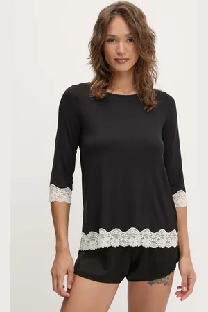 Benetton Longsleeve piżamowy damska kolor 3Z123M07E