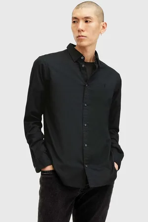 AllSaints Koszula bawełniana HAWTHORNE LS SHIRT męska kolor slim z kołnierzykiem klasycznym M150SB