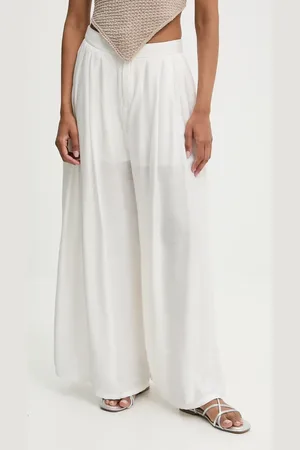 ANSWEAR Lab spodnie damskie kolor szerokie high waist