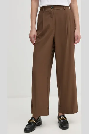 Mos Mosh Spodnie damskie kolor szerokie high waist 166290