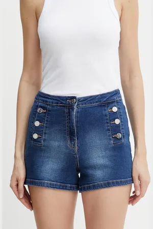 Silvian Heach Szorty jeansowe RENEWI damskie kolor gładkie high waist GPP25138SH