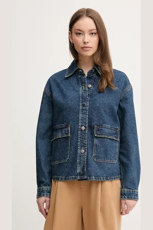 Benetton Kurtka jeansowa bawełniana kolor przejściowa 296XDN07R