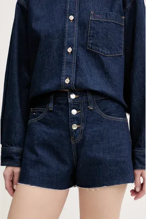 Tommy Hilfiger Szorty jeansowe damskie kolor gładkie high waist DW0DW20094