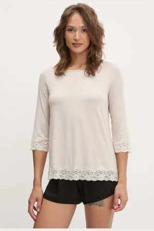 Benetton Longsleeve piżamowy damska kolor 3Z123M07E