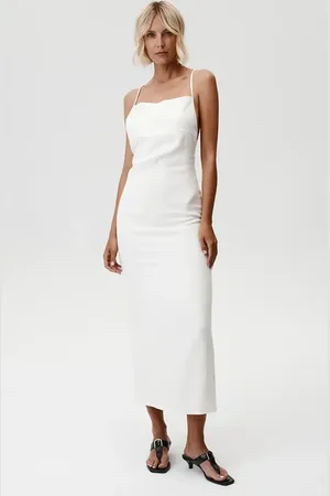 UNDRESS CODE Sukienka lniana Havana Dress kolor midi prosta 898