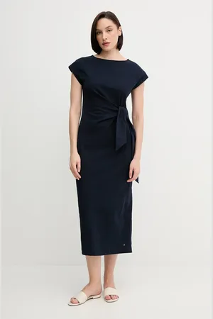 Tommy Hilfiger Sukienka bawełniana kolor maxi prosta WW0WW45159