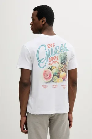 Guess T-shirt z domieszką lnu męski kolor wzorzysty M5GI21 KCT41