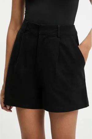 ANSWEAR Lab szorty bawełniane damskie kolor gładkie high waist