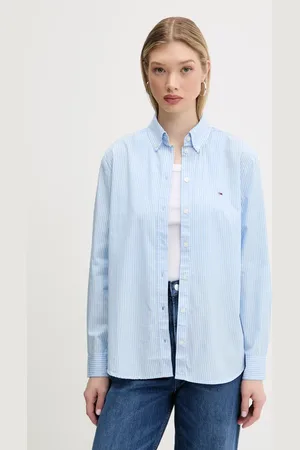 Tommy Hilfiger Koszula bawełniana damska kolor relaxed z kołnierzykiem klasycznym DW0DW20290