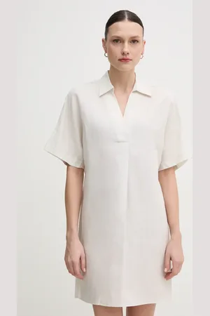 Calvin Klein Sukienka z domieszką lnu kolor mini oversize K20K208382