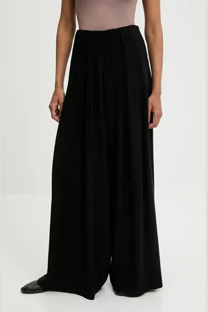 ANSWEAR Lab spodnie damskie kolor szerokie high waist