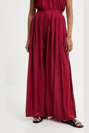ANSWEAR Lab spodnie damskie kolor szerokie high waist