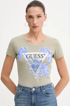 Guess T-shirt damski kolor zielony W5GI08 J1314