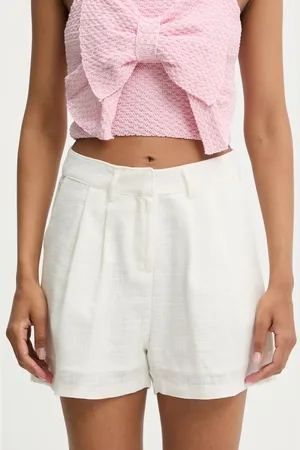 ANSWEAR Lab szorty bawełniane damskie kolor gładkie high waist
