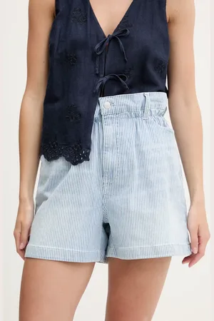 Tommy Hilfiger Szorty jeansowe damskie kolor wzorzyste high waist DW0DW20085