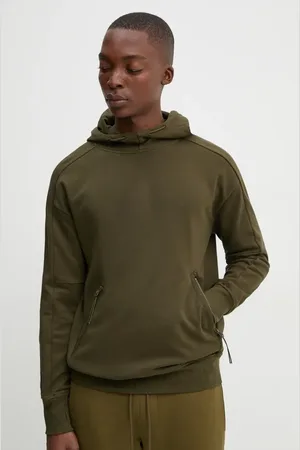 C.P. Company Bluza bawełniana męska kolor z kapturem gładka 17CMSS026A005086W