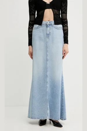 Guess Spódnica jeansowa THAISS kolor maxi prosta W5GD83 D5B96