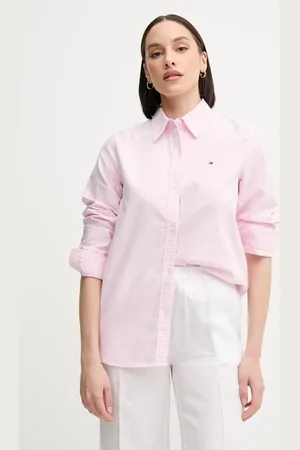 Tommy Hilfiger Koszula bawełniana damska kolor regular z kołnierzykiem klasycznym WW0WW46111