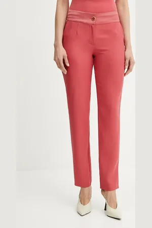 Guess Spodnie VITTORIA damskie kolor fason cygaretki medium waist 5GGB11 7300A