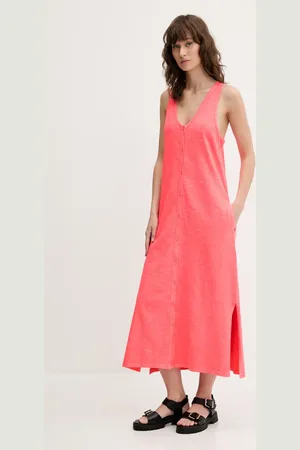 Superdry Sukienka bawełniana kolor midi rozkloszowana W8011861A-9SD