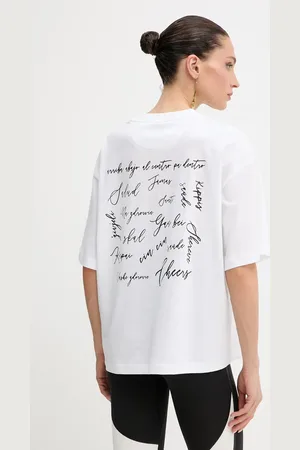HUGO BOSS T-shirt bawełniany damski kolor beżowy 50540441