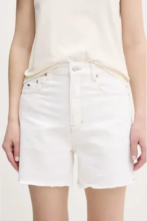 Tommy Hilfiger Szorty jeansowe damskie kolor gładkie high waist DW0DW20093