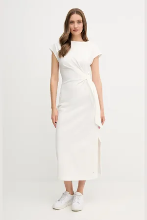 Tommy Hilfiger Sukienka bawełniana kolor maxi prosta WW0WW45159