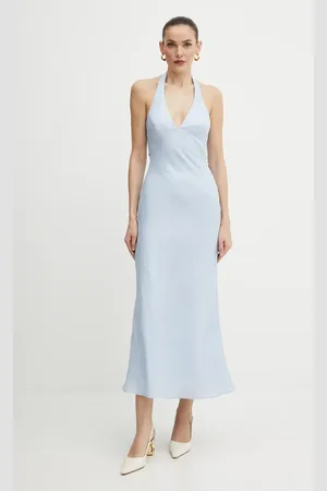 Bardot Sukienka lniana kolor midi prosta 59780DB