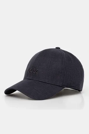 HUGO BOSS Czapka z daszkiem lniana kolor gładka 50539422