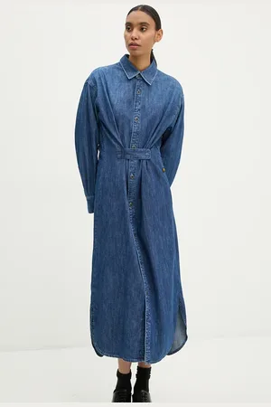 G-Star Sukienka jeansowa kolor maxi prosta D25183-D252