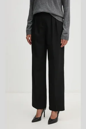 Benetton Spodnie damskie kolor fason cygaretki high waist 4OIGDF077