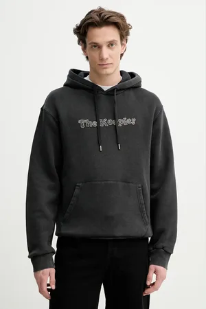 The Kooples Bluza bawełniana męska kolor z kapturem z aplikacją HSWE30020K