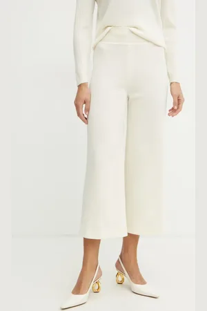 LUISA SPAGNOLI Spodnie wełniane damskie kolor szerokie high waist 541830