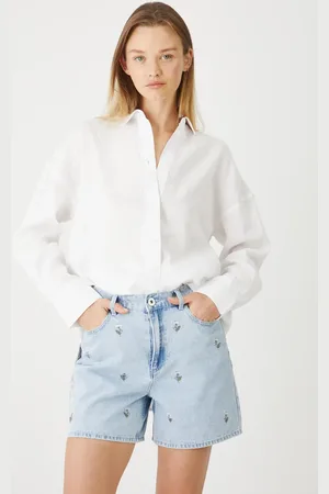 MEDICINE Szorty jeansowe kolor z aplikacją medium waist