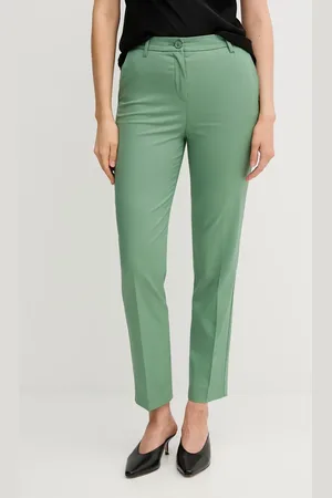 Benetton Spodnie damskie kolor fason cygaretki high waist 40FADF08U