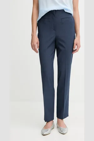 Sisley Spodnie damskie kolor fason cygaretki high waist 490TLF06J