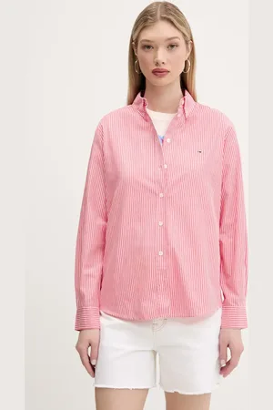 Tommy Hilfiger Koszula bawełniana damska kolor relaxed z kołnierzykiem klasycznym DW0DW20290