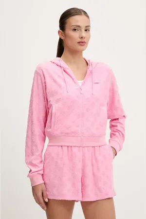 Guess Bluza PEONY damska kolor z kapturem wzorzysta V5GQ00 KCT02