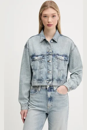 Tommy Hilfiger Kurtka jeansowa damska kolor przejściowa oversize DW0DW21289