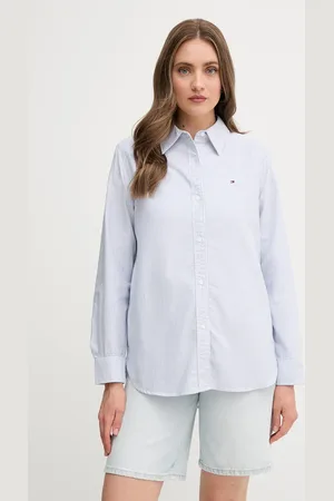 Tommy Hilfiger Koszula bawełniana damska kolor regular z kołnierzykiem klasycznym WW0WW46111