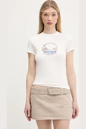 Tommy Hilfiger T-shirt bawełniany damski kolor DW0DW21342