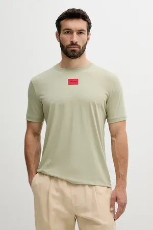 HUGO BOSS T-shirt bawełniany męski kolor z aplikacją 50447978