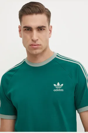 adidas T-shirt bawełniany 3-Stripes męski kolor wzorzysty JN7017