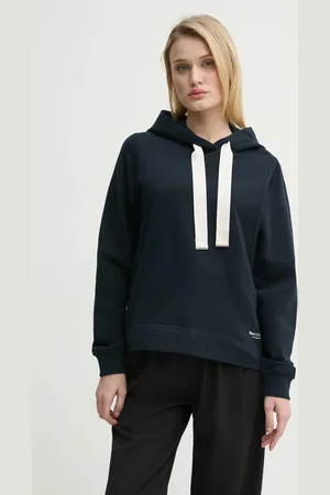 Marc O’ Polo Bluza bawełniana damska kolor z kapturem gładka 502402554083
