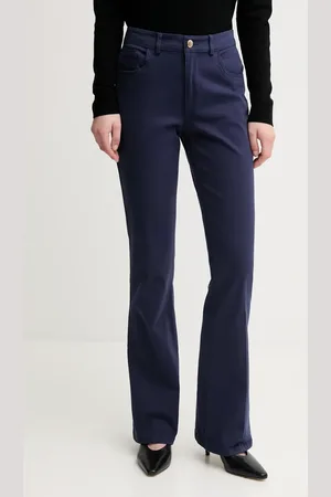 Sisley Spodnie damskie kolor proste high waist 49MALF05G