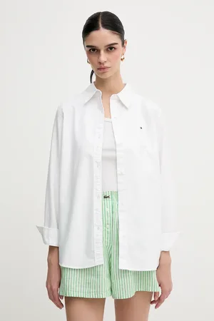 Tommy Hilfiger Koszula bawełniana damska kolor regular z kołnierzykiem klasycznym WW0WW46111