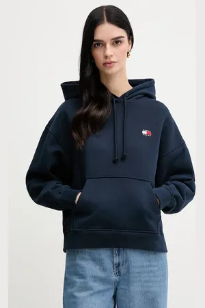Tommy Hilfiger Bluza bawełniana damska kolor z kapturem z aplikacją DW0DW19414
