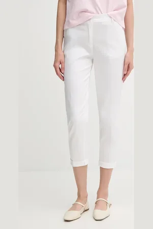 Sisley Spodnie damskie kolor fason cygaretki high waist