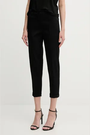 Sisley Spodnie damskie kolor fason cygaretki high waist