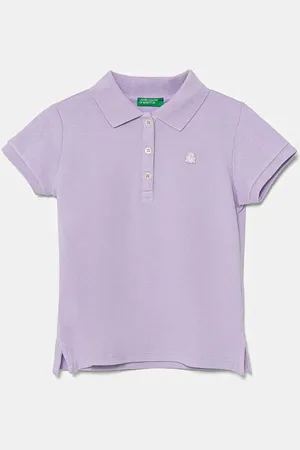 Benetton Polo dziecięce kolor z kołnierzykiem 3WG9G300A